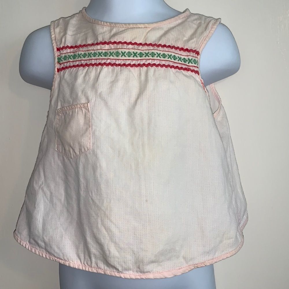 ‎Vtg handmade little girl smock pinafore apron